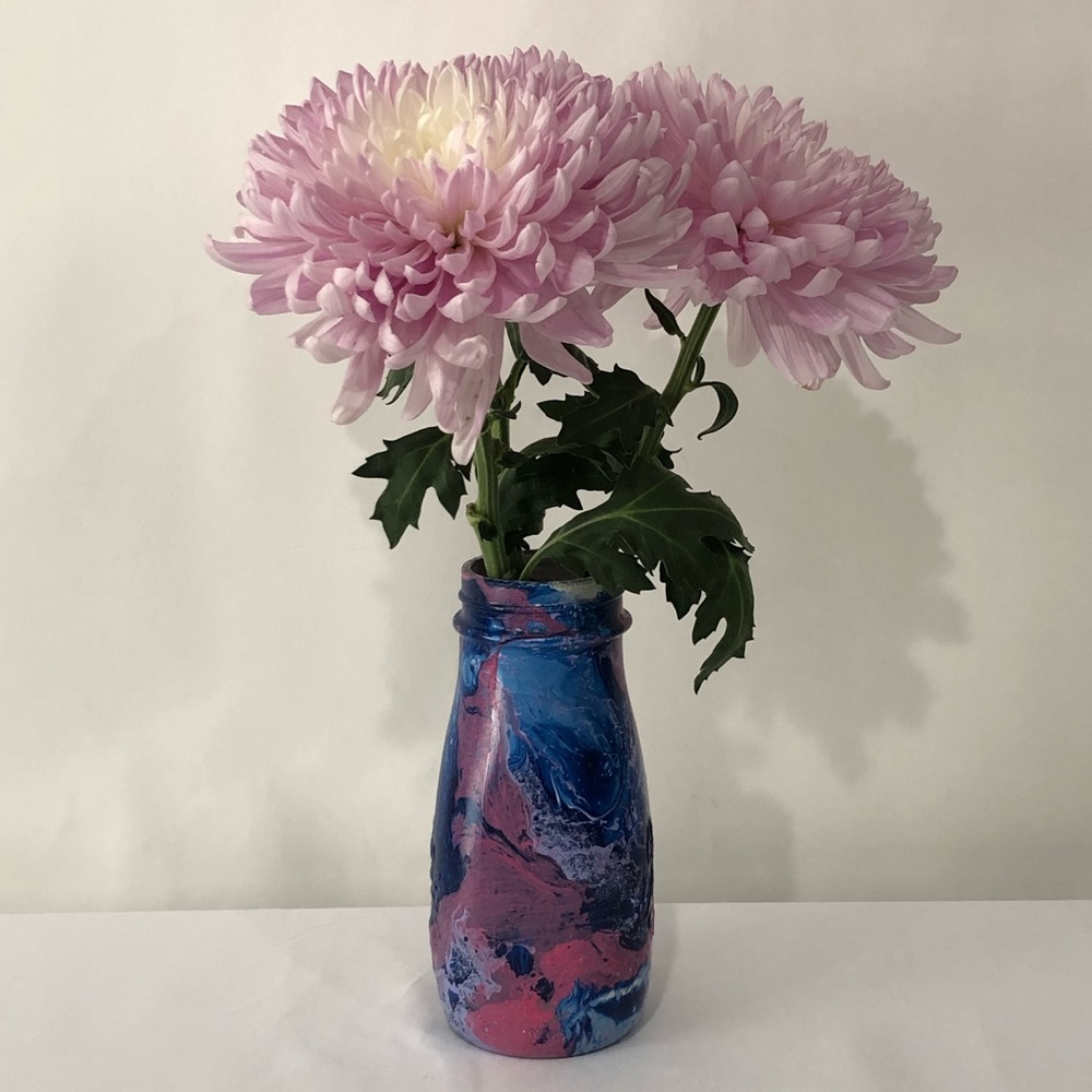 Hydro Dipped Glass Flower Vase